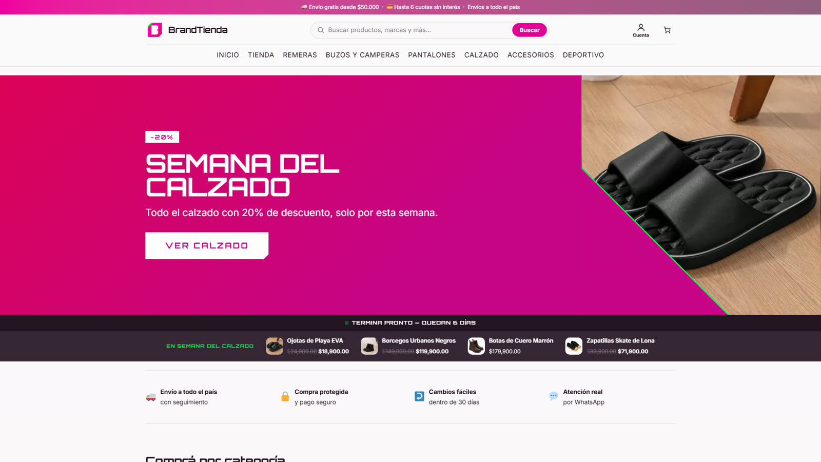 Portada de una tienda hecha con BrandTienda